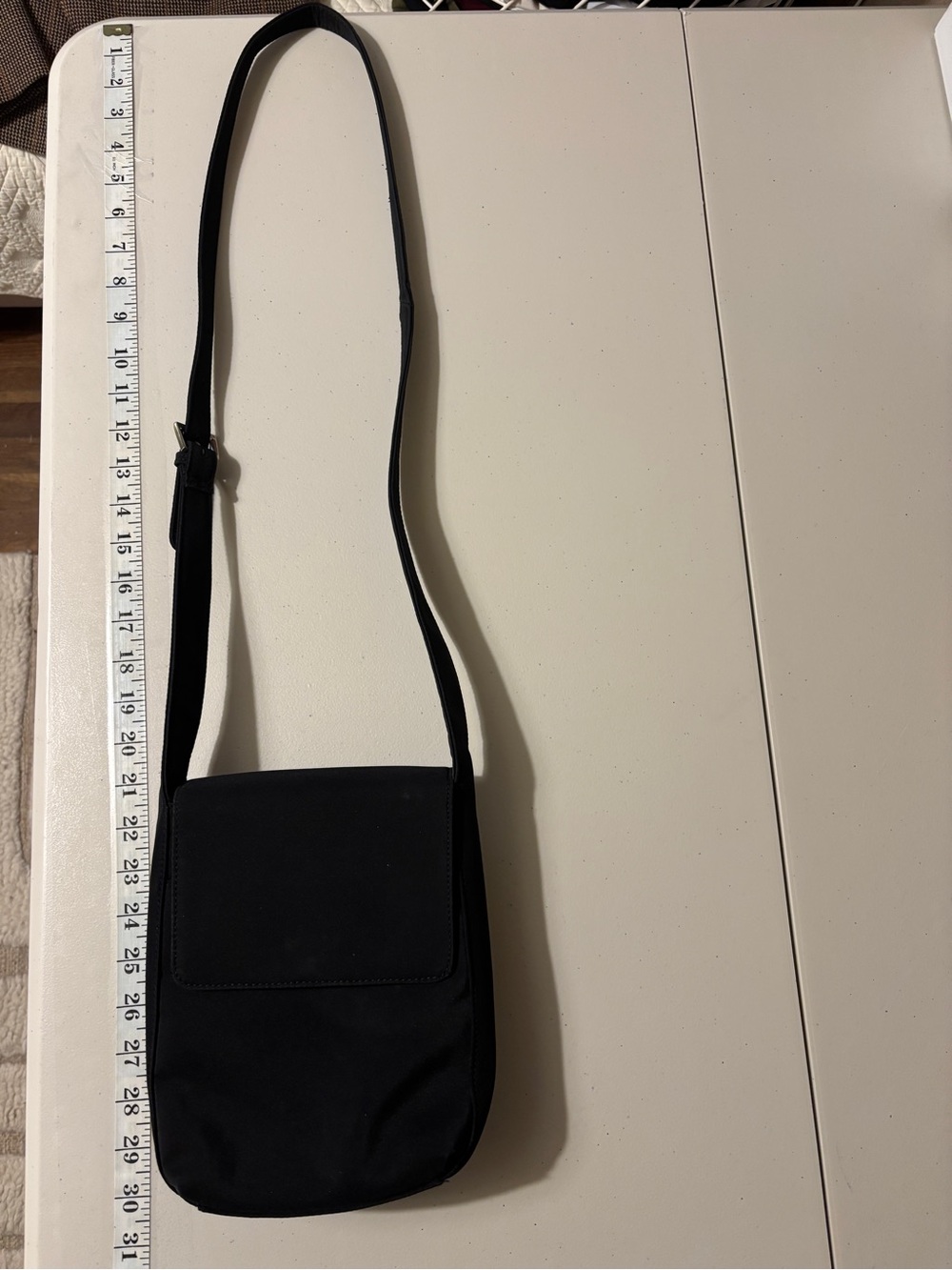 HOBO Black Compact Crossbody Bag Nylon Medium Organizer 90s Minimalist Travel - Picture 14 of 16